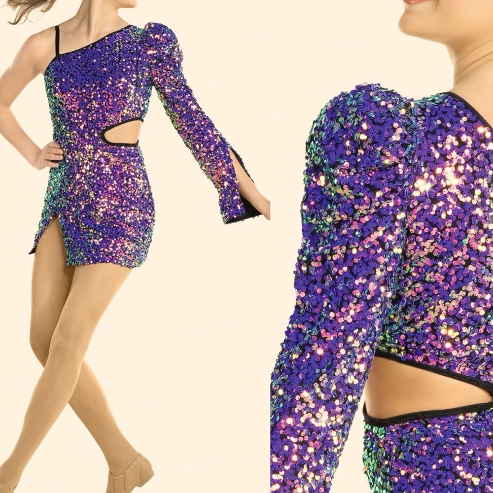 Revolution solo Dance Leotard costume black sequin TAKE ON THE WORLD RC24606 LC
